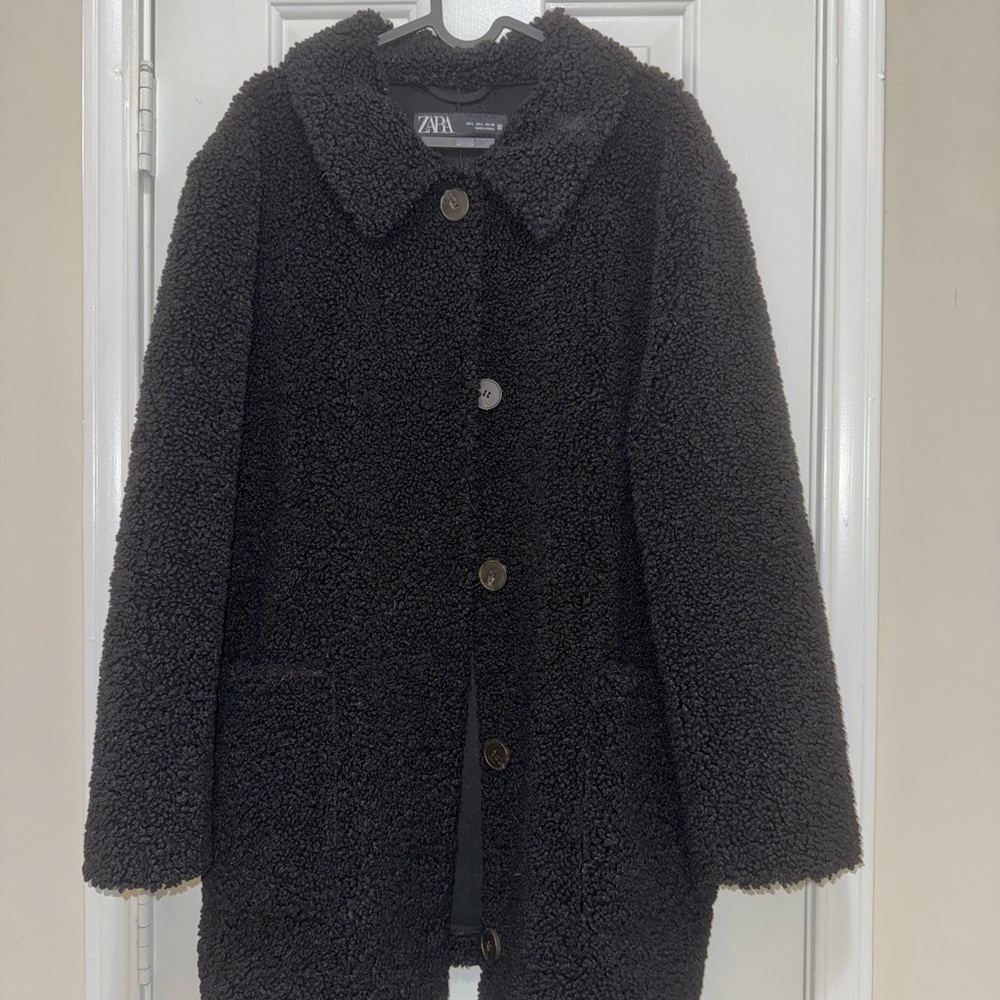 Zara Black Teddy Jacket